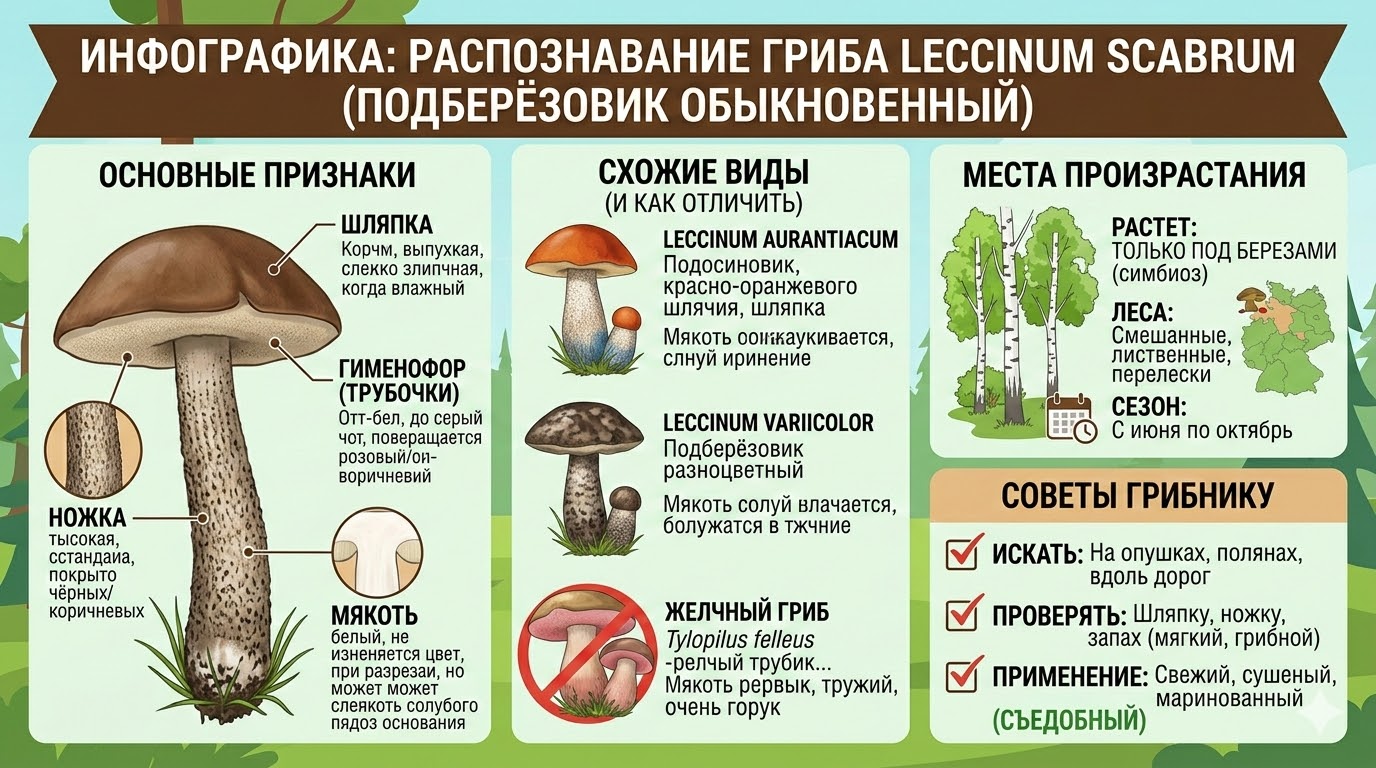 Подберёзовики: особенности, где и когда искать популярный лесной гриб